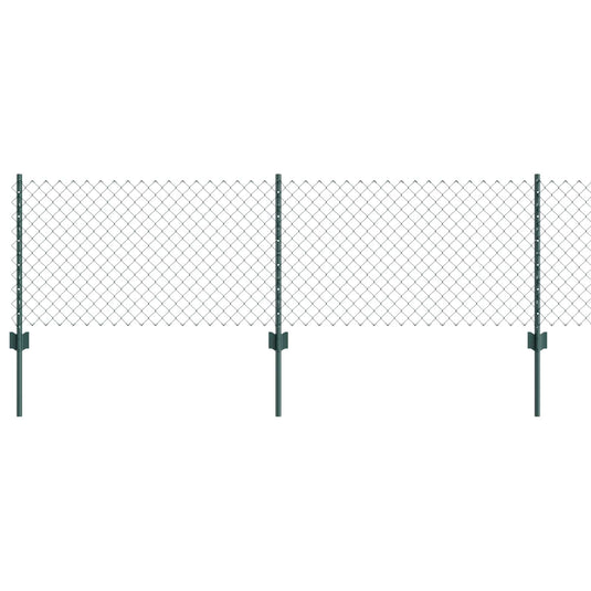 Vidaxl hek met paal groen 0,6 x 10 m staal en pvc
