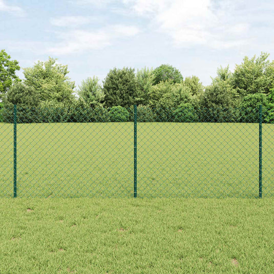 Vidaxl hek met paal groen 0,8 x 10 m staal en pvc
