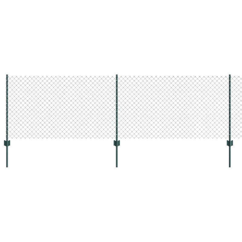 ギャラリービューアに画像をロードする, Vidaxl hek met paal groen 0,8 x 10 m staal en pvc
