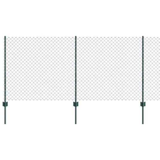 Vidaxl hek met paal groen 1 x 10 m staal en pvc