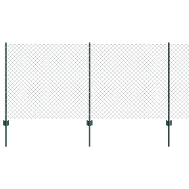 Vidaxl hek met paal groen 1 x 10 m staal en pvc