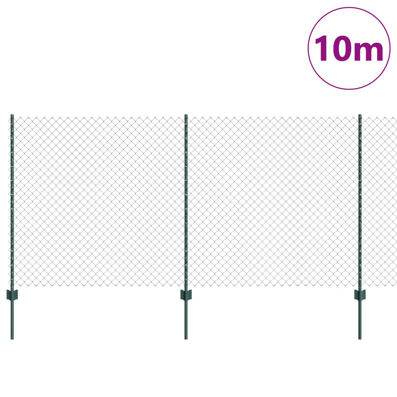 ギャラリービューアに画像をロードする, Vidaxl hek met paal groen 1,2 x 10 m staal en pvc
