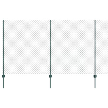Vidaxl hek met paal groen 1,4 x 10 m staal en pvc