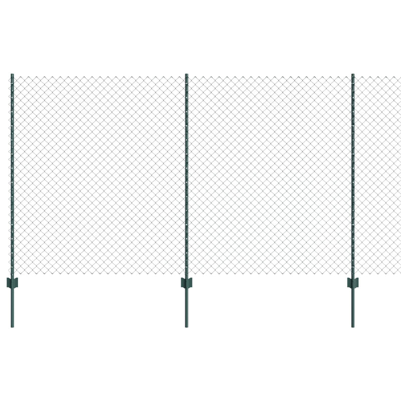 ギャラリービューアに画像をロードする, Vidaxl hek met paal groen 1,4 x 10 m staal en pvc
