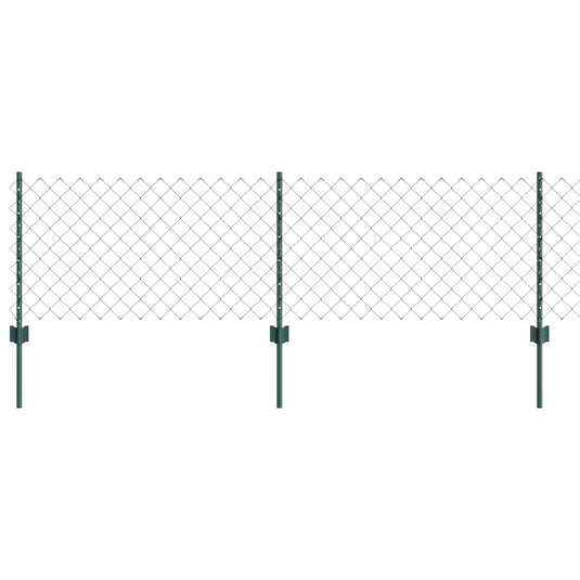 Vidaxl hek met paal groen 0,6 x 10 m staal en pvc