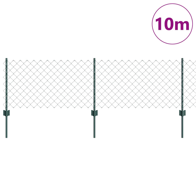 ギャラリービューアに画像をロードする, Vidaxl hek met paal groen 0,6 x 10 m staal en pvc
