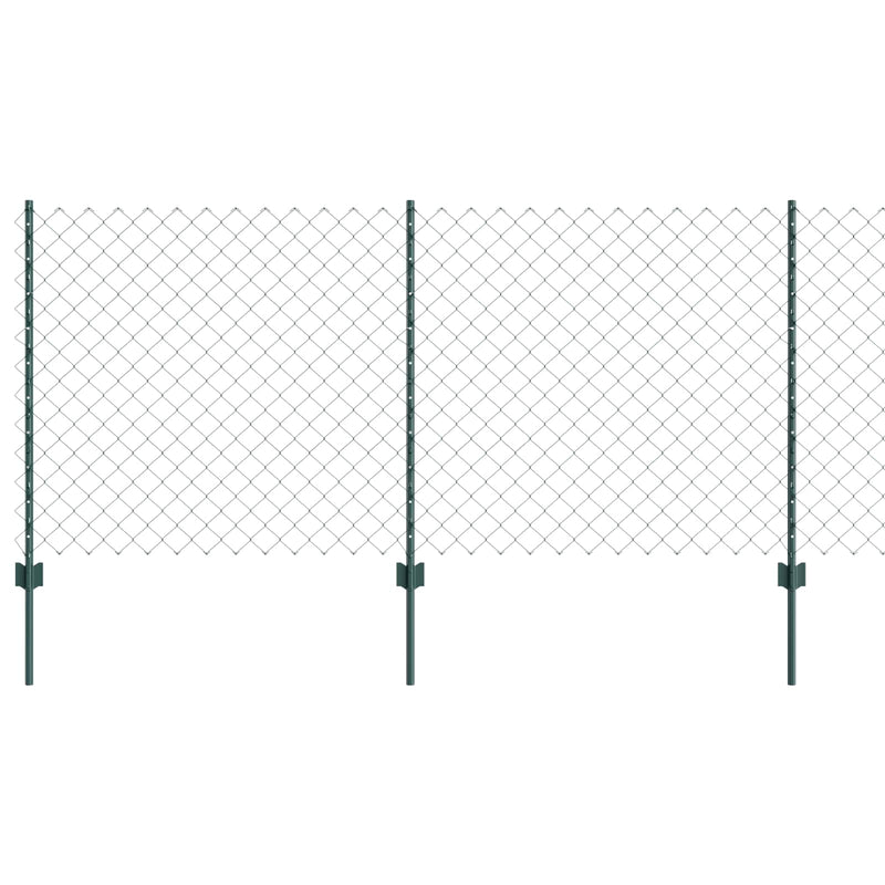 Afbeelding laden in galerijviewer, Vidaxl hek met paal groen 1 x 10 m staal en pvc
