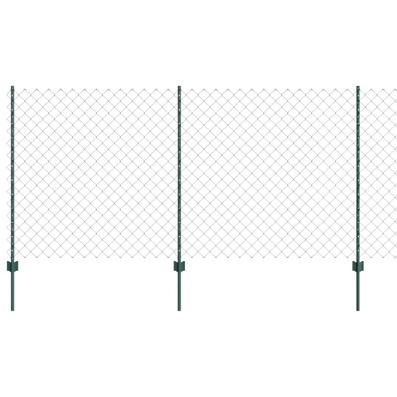 Afbeelding laden in galerijviewer, Vidaxl hek met paal groen 1,2 x 10 m staal en pvc
