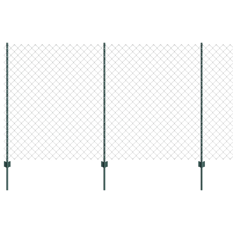 ギャラリービューアに画像をロードする, Vidaxl hek met paal groen 1,4 x 10 m staal en pvc
