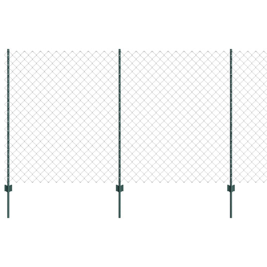 Vidaxl hek met paal groen 1,4 x 10 m staal en pvc