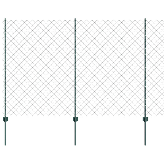 Vidaxl hek met paal groen 1,6 x 10 m staal en pvc