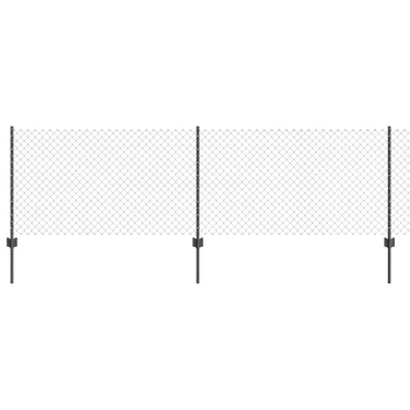 Vidaxl hek met paal grijs 0,8 x 10 m staal en pvc
