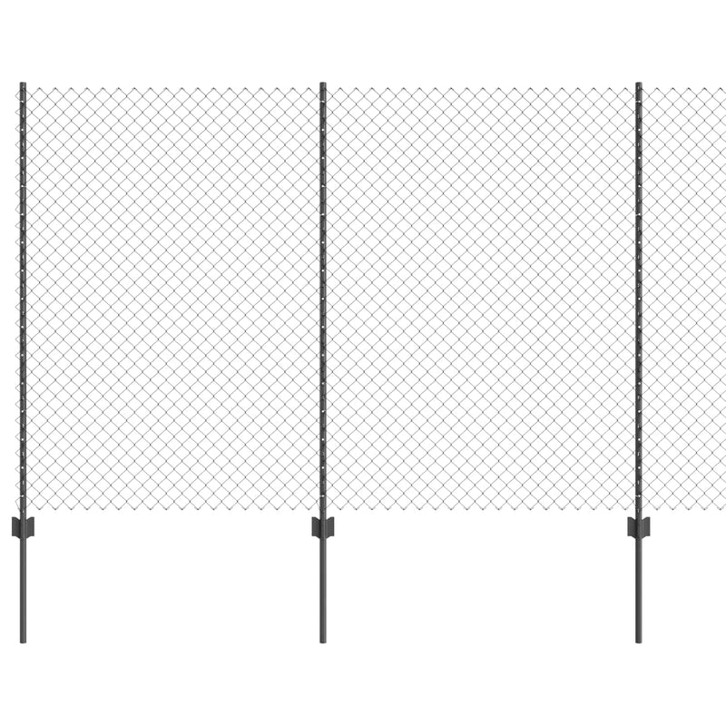 Afbeelding laden in galerijviewer, Vidaxl hek met paal grijs 1,5 x 10 m staal en pvc
