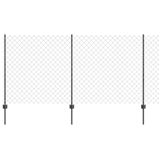 Vidaxl hek met paal grijs 1,2 x 10 m staal en pvc
