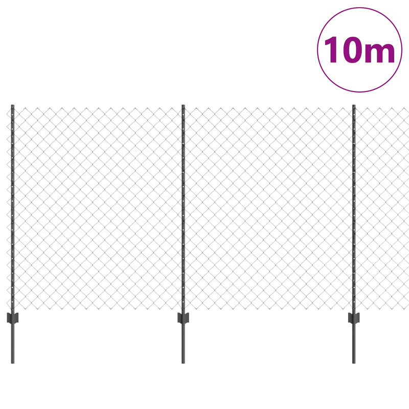 Afbeelding laden in galerijviewer, Vidaxl hek met paal grijs 1,4 x 10 m staal en pvc
