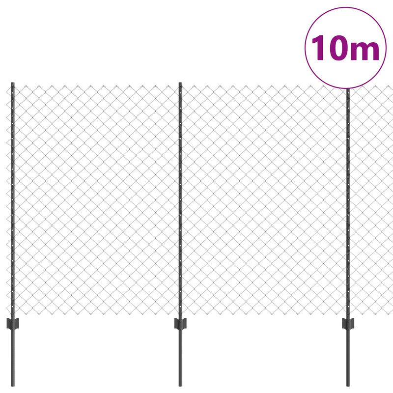 Afbeelding laden in galerijviewer, Vidaxl hek met paal grijs 1,6 x 10 m staal en pvc
