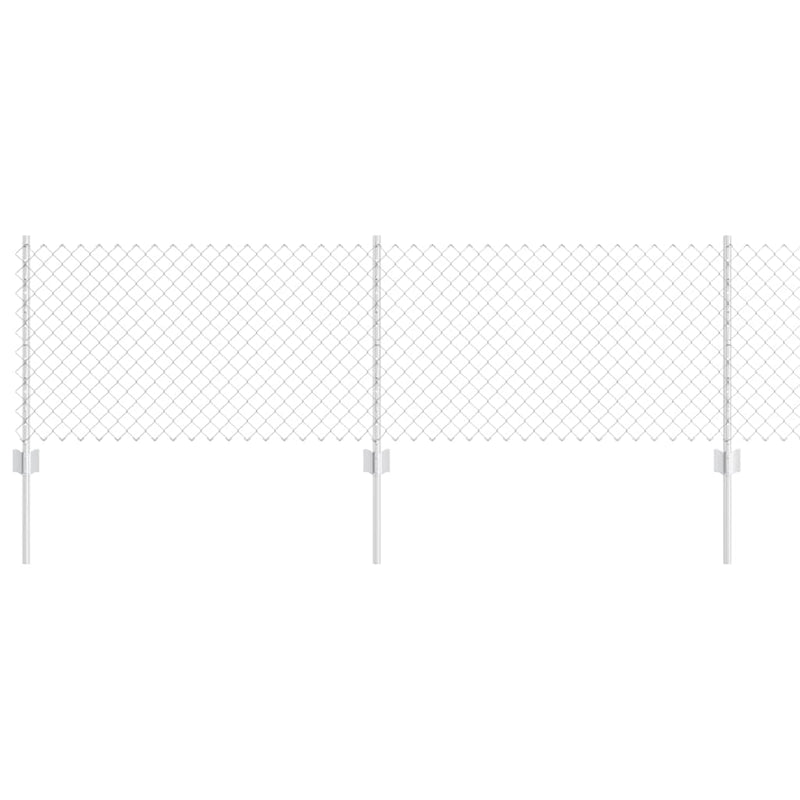 ギャラリービューアに画像をロードする, Vidaxl hek met paal zilver 0,6 x 10 m staal
