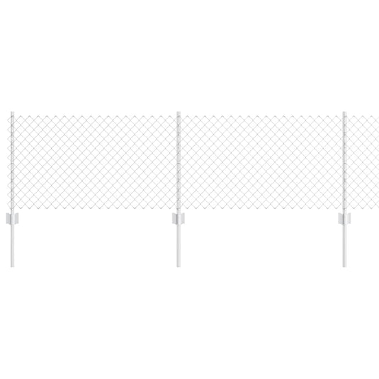 Vidaxl hek met paal zilver 0,6 x 10 m staal
