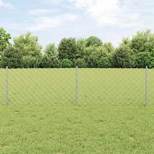 Vidaxl hek met paal zilver 0,6 x 10 m staal