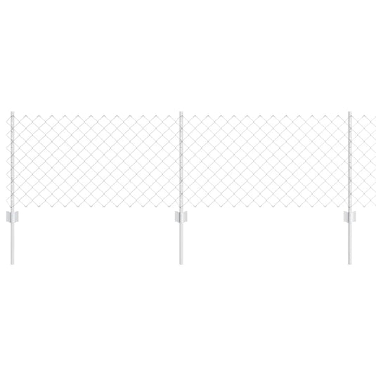 Vidaxl hek met paal zilver 0,6 x 10 m staal