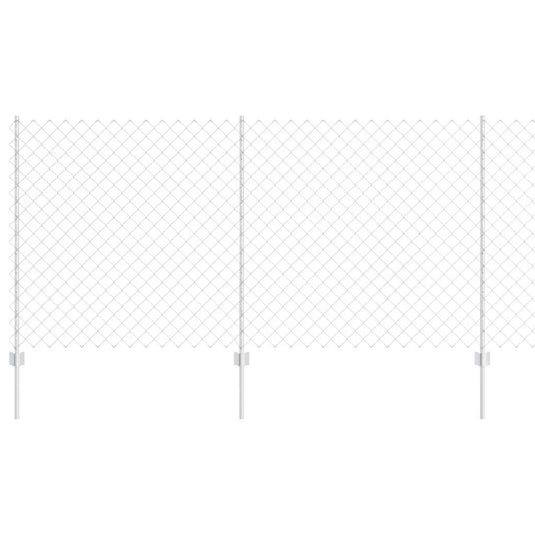 Vidaxl hek met paal zilver 1,2 x 10 m staal