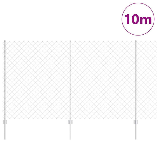 Vidaxl hek met paal zilver 1,4 x 10 m staal