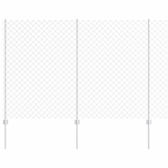 Vidaxl hek met paal zilver 1,5 x 10 m staal