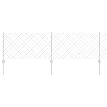 Vidaxl hek met paal zilver 0,6 x 25 m staal