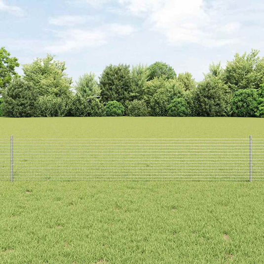 Vidaxl hek met paal zilver 0,4 x 10 m staal