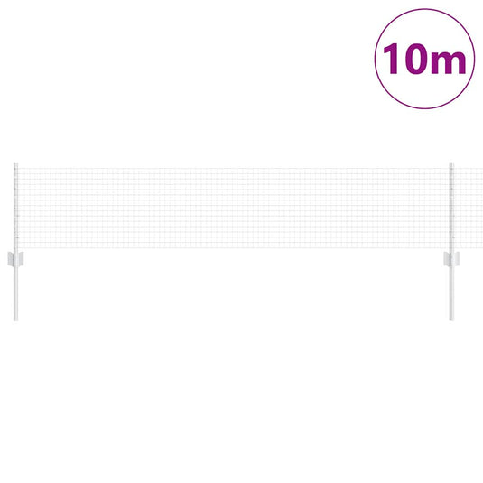 Vidaxl hek met paal zilver 0,4 x 10 m staal