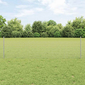 Vidaxl hek met paal zilver 0,5 x 10 m staal