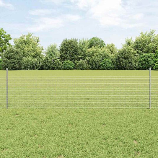 Vidaxl hek met paal zilver 0,5 x 10 m staal