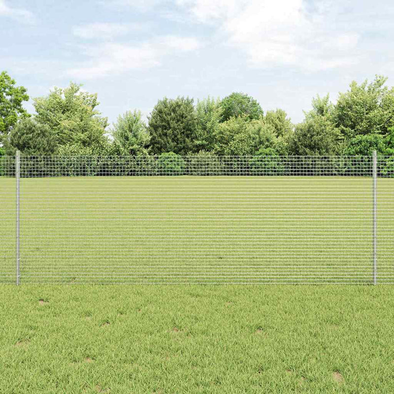 Afbeelding laden in galerijviewer, Vidaxl hek met paal zilver 0,8 x 10 m staal
