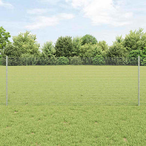 Vidaxl hek met paal zilver 0,8 x 10 m staal