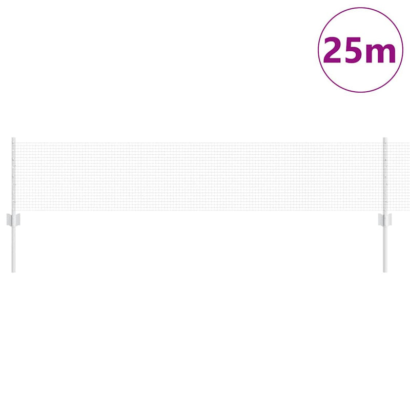 Afbeelding laden in galerijviewer, Vidaxl hek met paal zilver 0,4 x 25 m staal
