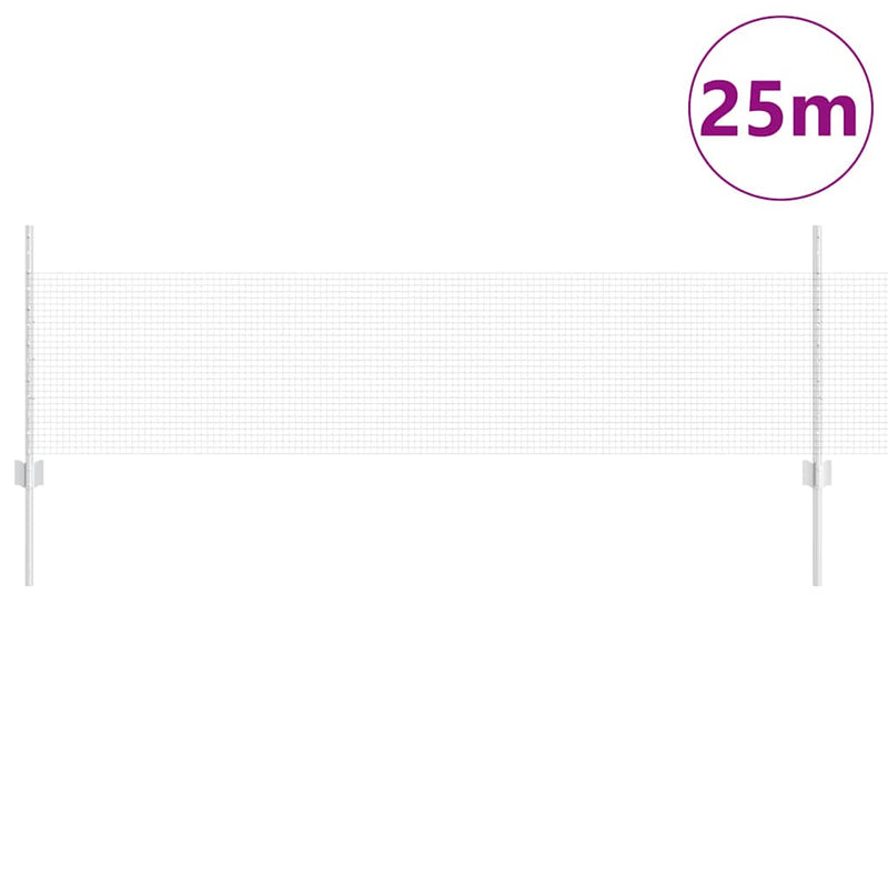 Afbeelding laden in galerijviewer, Vidaxl hek met paal zilver 0,5 x 25 m staal
