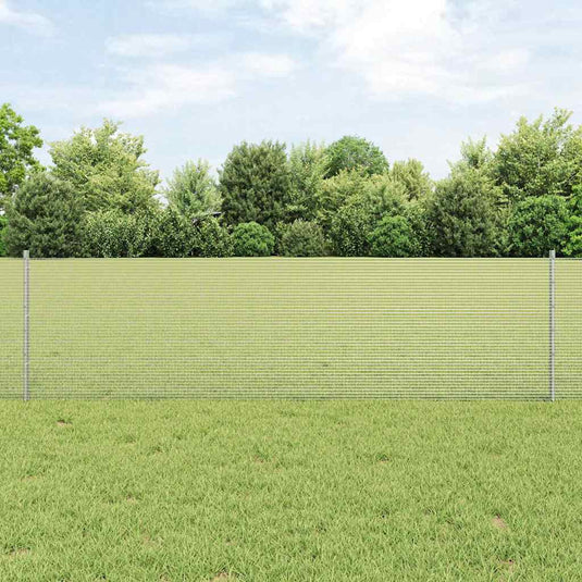 Vidaxl hek met paal zilver 0,6 x 25 m staal