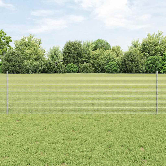Vidaxl gelast draadhek met palen 25 x 0,6 m gegalvaniseerd staal mesh