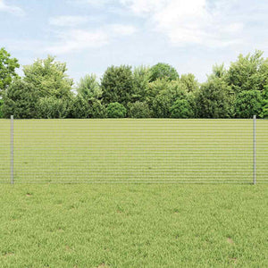 Vidaxl hek met paal zilver 0,6 x 25 m staal