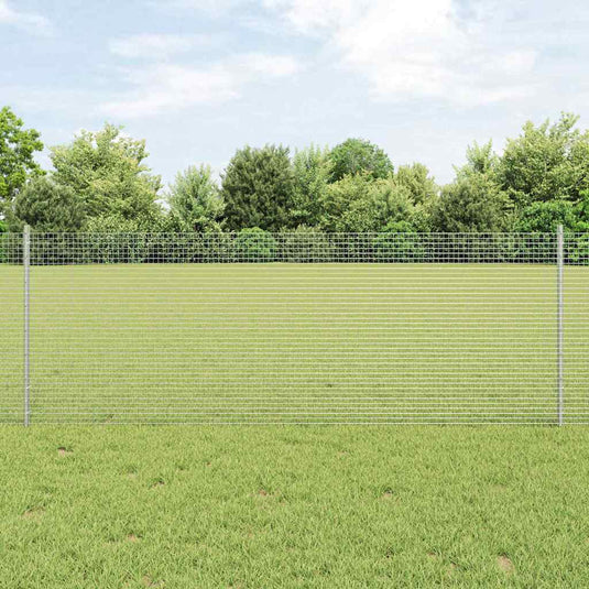 Vidaxl hek met paal zilver 0,8 x 25 m staal