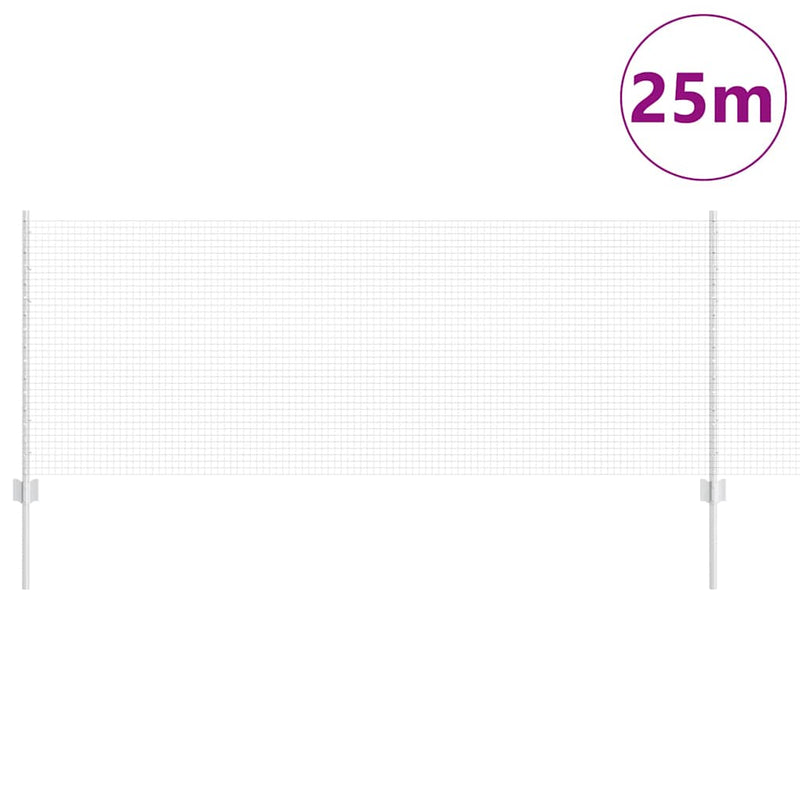 Chargez l'image dans la visionneuse de la galerie, Vidaxl hek met paal zilver 0,8 x 25 m staal
