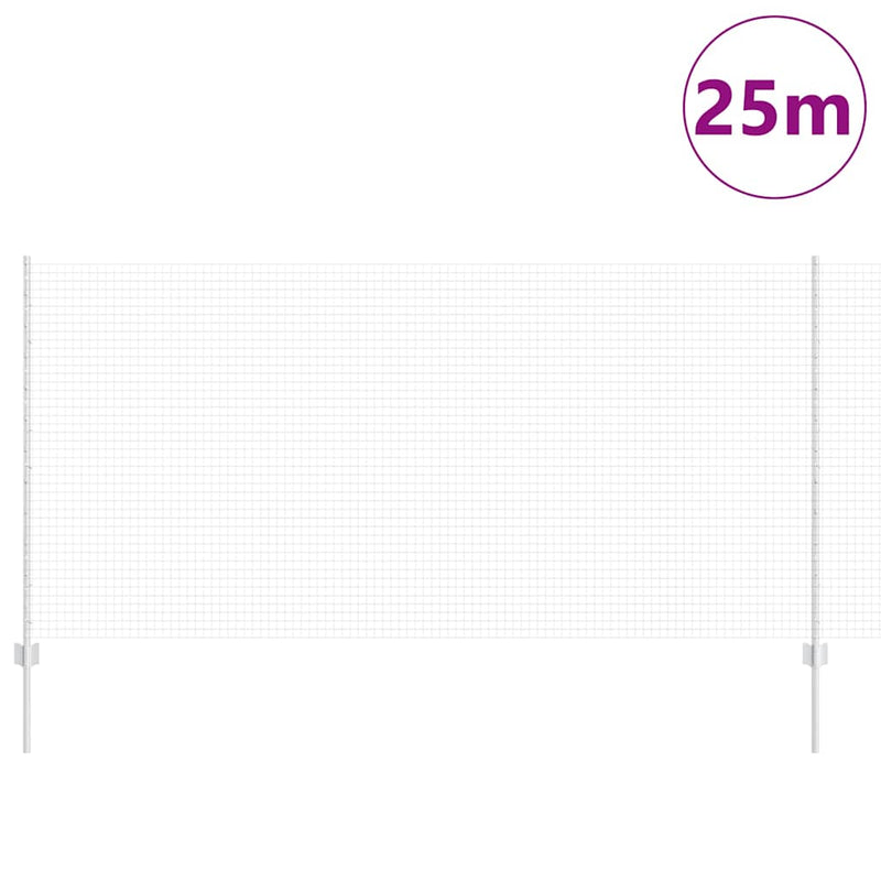 Afbeelding laden in galerijviewer, Vidaxl hek met paal zilver 1,2 x 25 m staal
