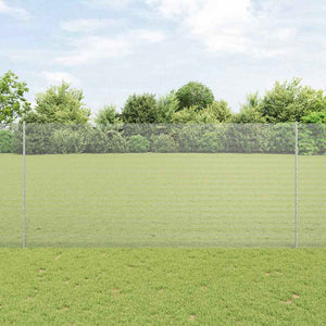 Vidaxl hek met paal zilver 1,4 x 25 m staal