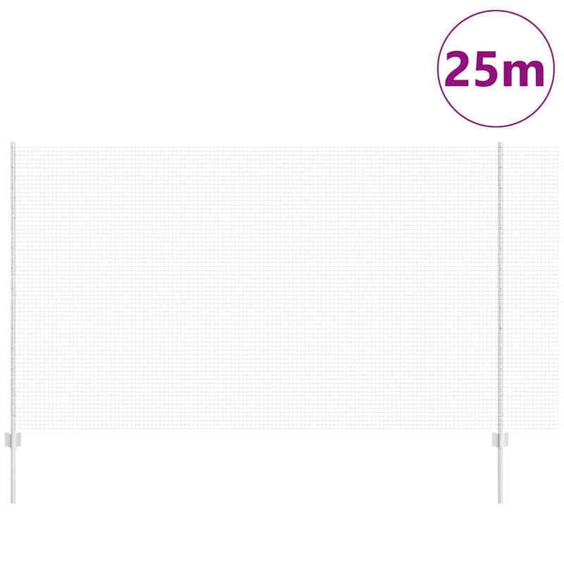 Afbeelding laden in galerijviewer, Vidaxl hek met paal zilver 1,4 x 25 m staal
