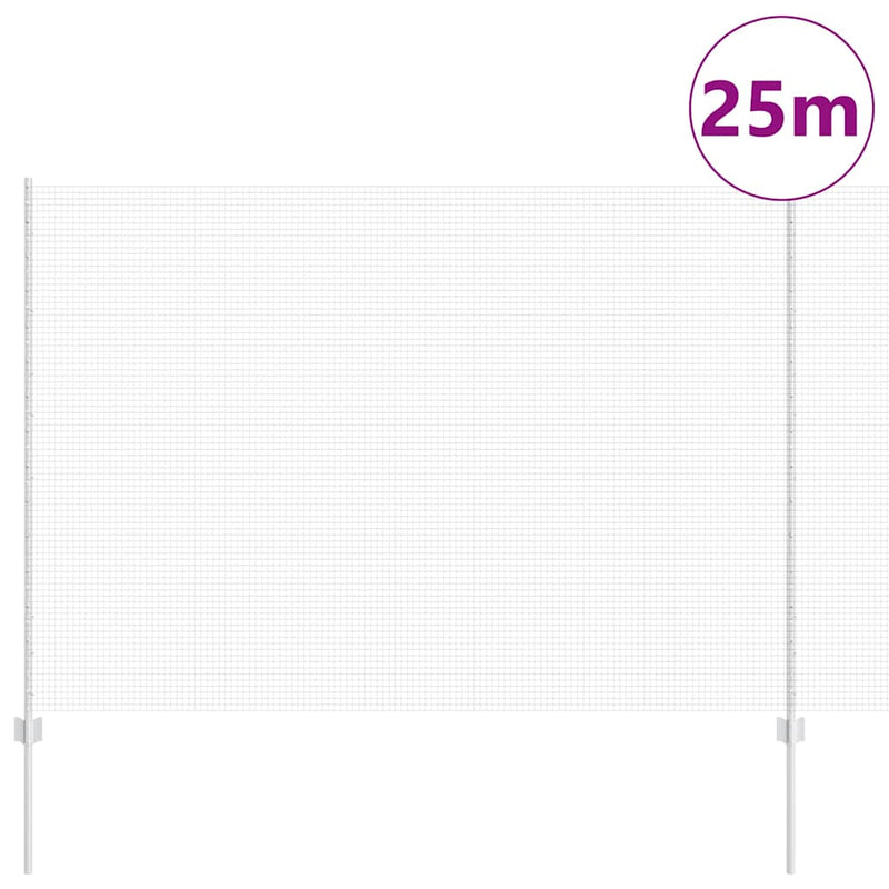 ギャラリービューアに画像をロードする, Vidaxl hek met paal zilver 1,5 x 25 m staal
