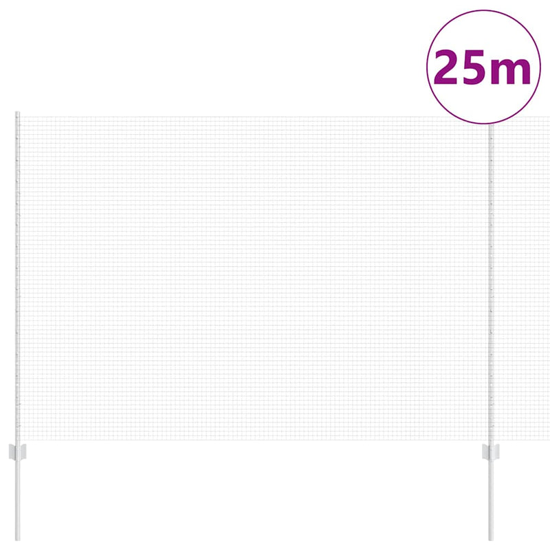 Afbeelding laden in galerijviewer, Vidaxl hek met paal zilver 1,5 x 25 m staal

