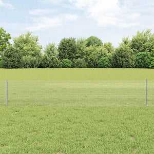Vidaxl hek met paal zilver 0,4 x 50 m staal