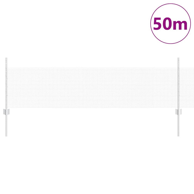 Afbeelding laden in galerijviewer, Vidaxl hek met paal zilver 0,5 x 50 m staal

