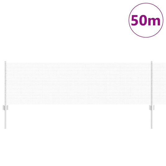 Vidaxl hek met paal zilver 0,6 x 50 m staal