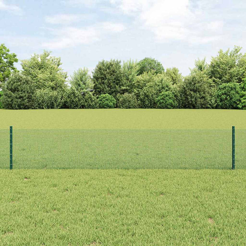 Afbeelding laden in galerijviewer, Vidaxl hek met paal groen 0,4 x 10 m staal en pvc
